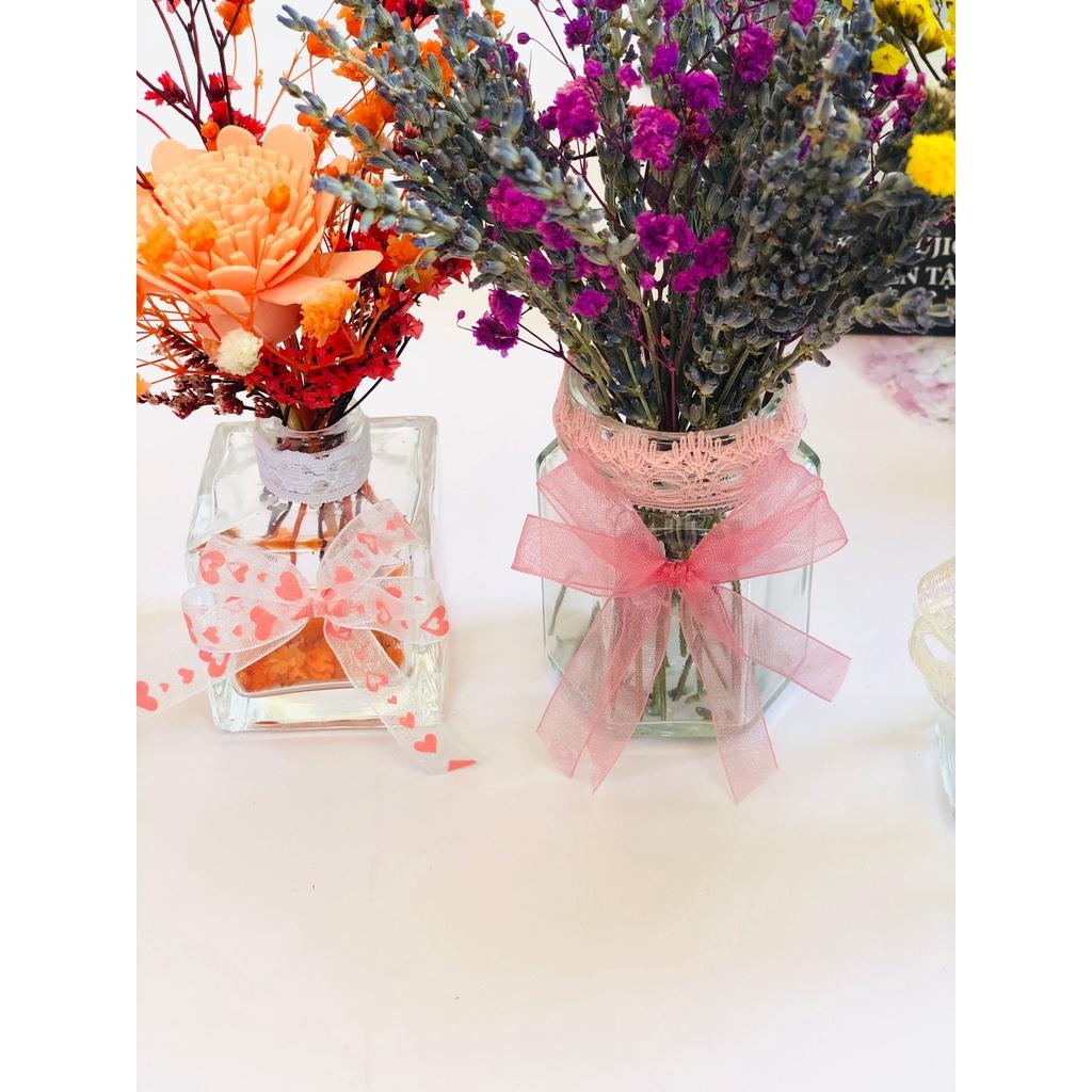 Lọ hoa thủy tinh khô - Hoa trang trí nhà cửa, phòng làm việc - Decor chụp ảnh.