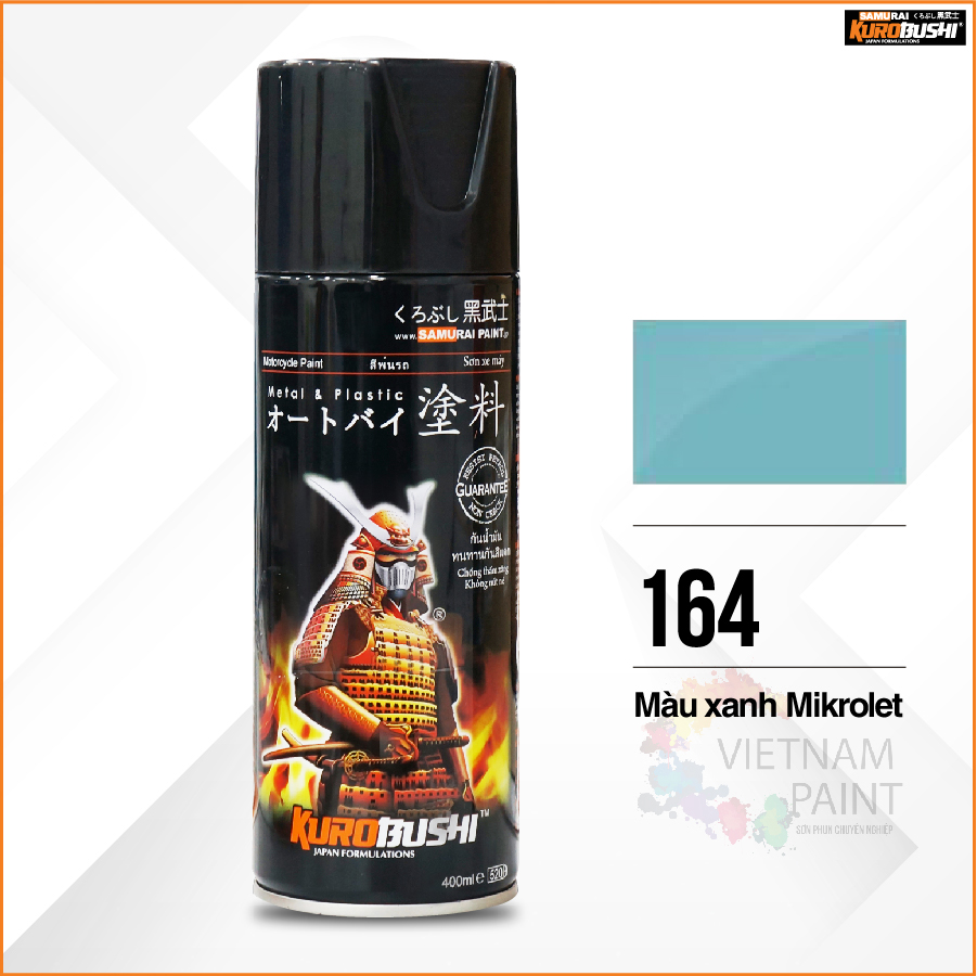 COMBO Sơn Samurai màu 164 gồm 4 chai đủ quy trình độ bền cao (Lót  – Nền 102 - Màu 164 - Bóng )