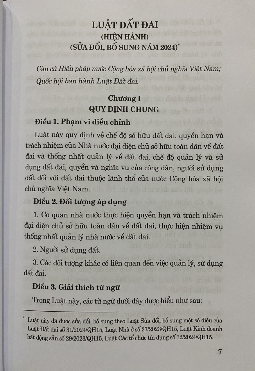 Luật Đất Đai ( Hiện Hành) ( Sửa đổi, bổ sung năm 2024 )