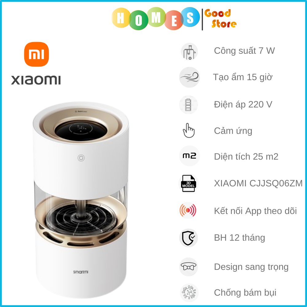 Máy Tạo Ẩm Xiaomi Smartmi Rainforest Thông Minh Tạo Ẩm Tự Nhiên, Không Tạo Sương Tự Động Làm Sạch Dung Tích 3 Lít, Kết Nối App Theo Dõi - Hàng Chính Hãng