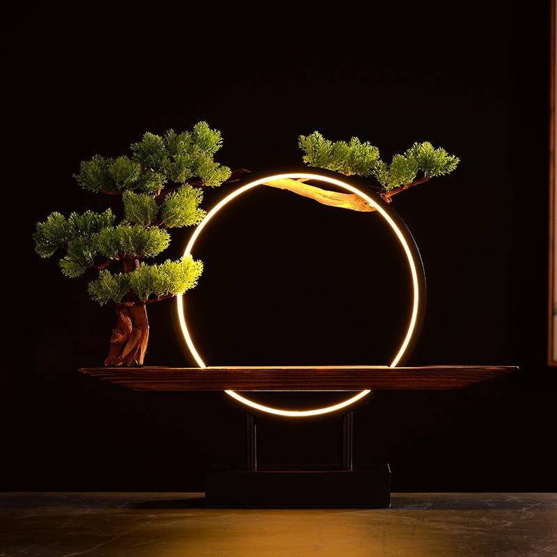 Đèn led vòng kệ cây (KHÔNG TƯỢNG) Tặng kèm ĐẦY ĐỦ PHỤ KIỆN - Đèn vòng tượng phật trang trí phong thủy