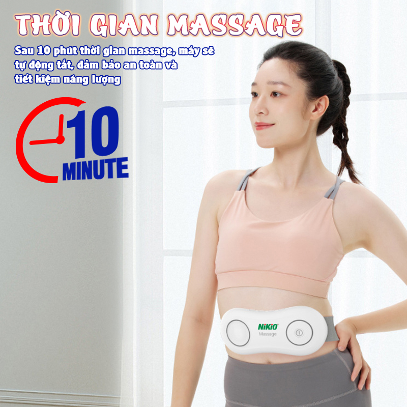 Máy massage bụng pin sạc Nikio NK-161 - Công nghệ xung điện kết hợp chườm ấm