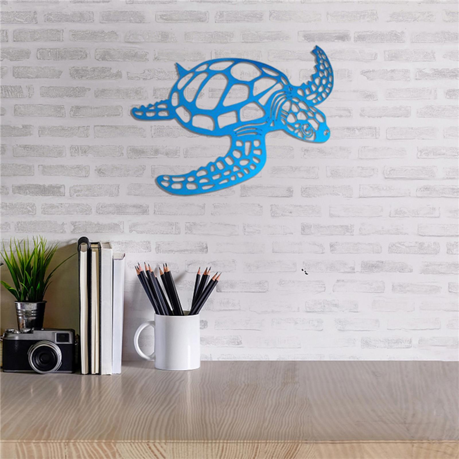 Sea Turtle Statue Gifts Iron Turtle Ornament for Garden TV Cabinet Fence