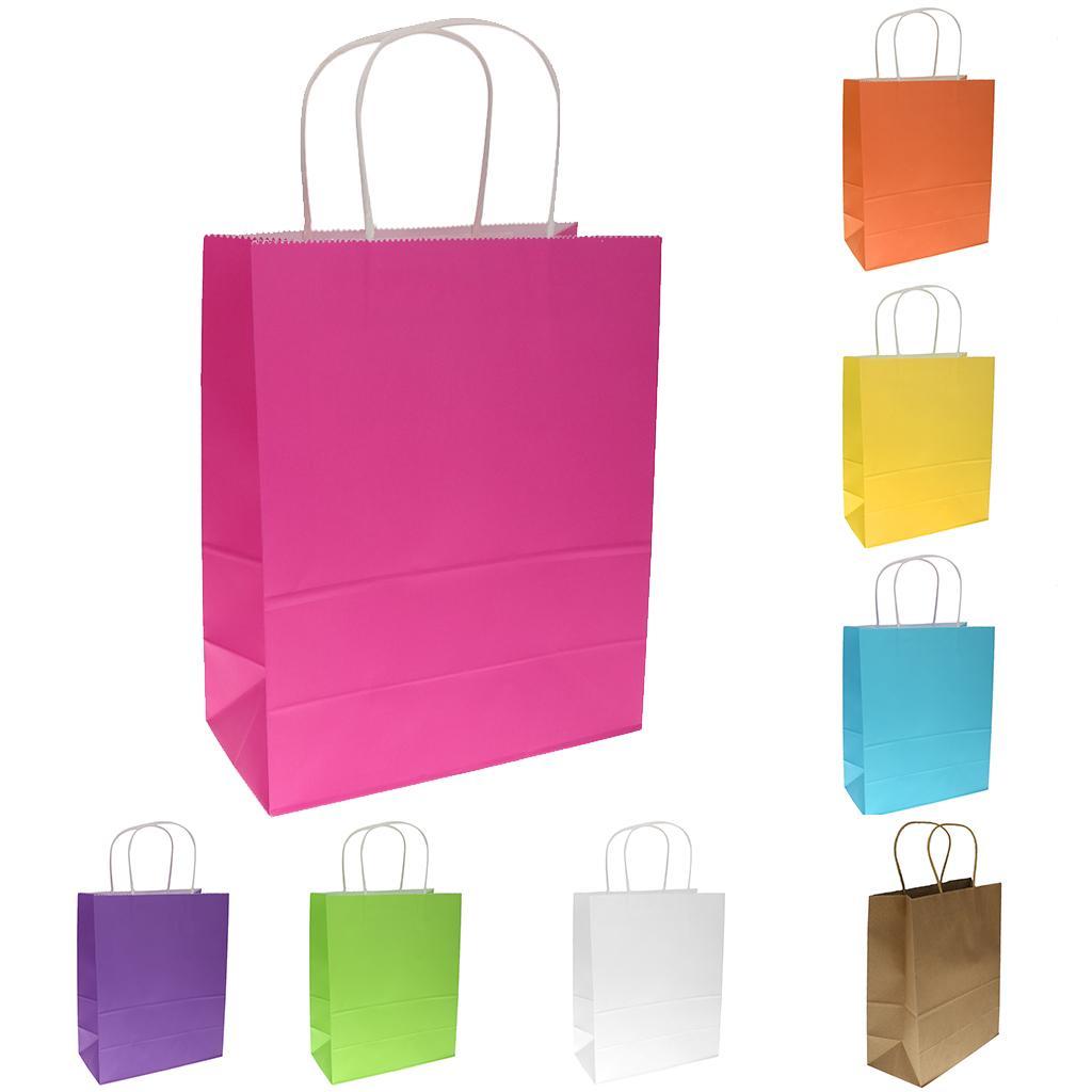 10pcs Luxury Party Bags Kraft Paper Gift Bag With Handles Recyclable Loot Ba