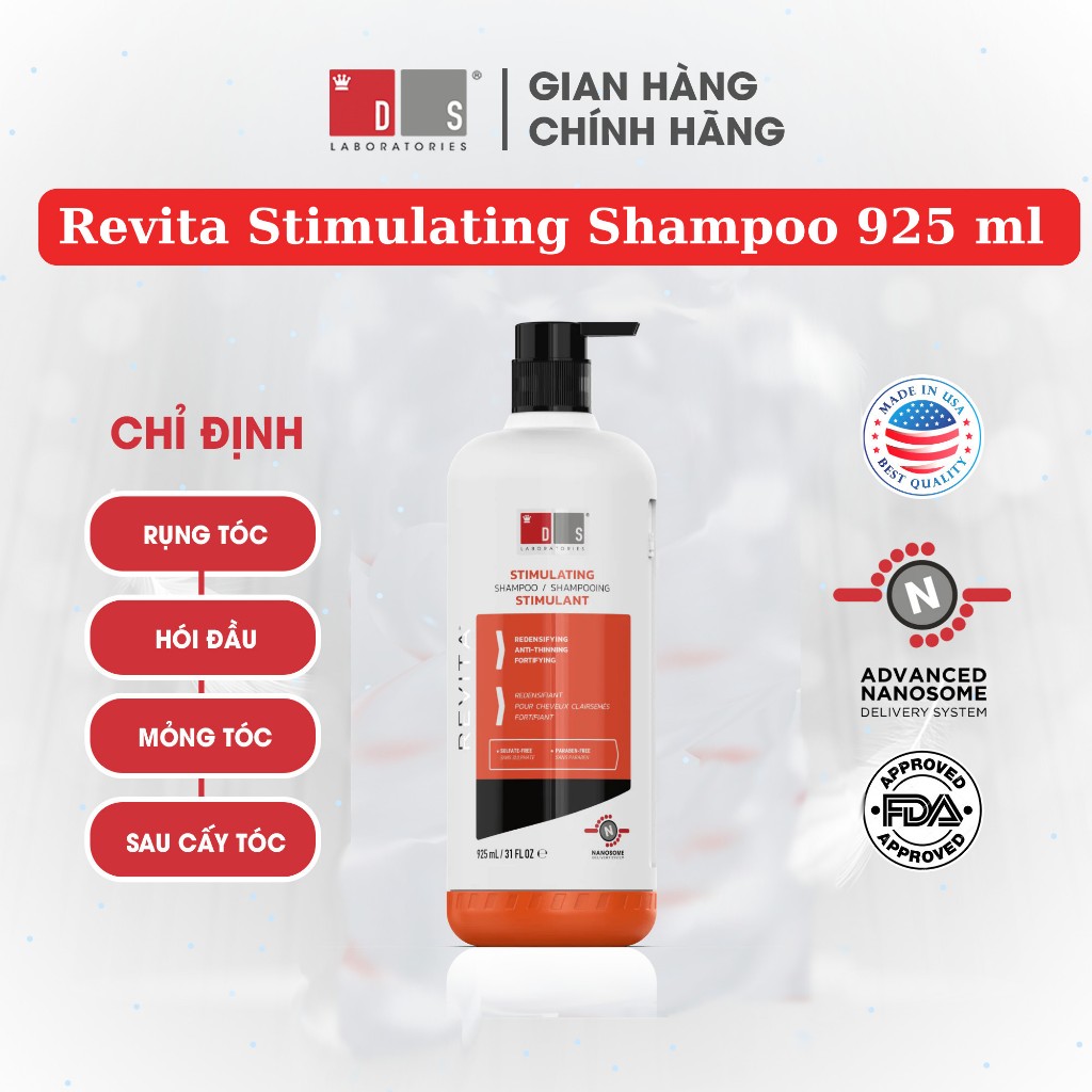 Dầu gội giảm gãy rụng, kích thích mọc tóc REVITA SHAMPOO 925ml của Ds Laboratories ( Mỹ )