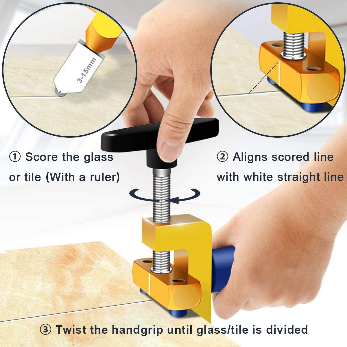 Bộ dụng cụ cắt thủy tinh 2 in 1, dụng cụ cắt thủy tinh cho kính/gương/kính màu