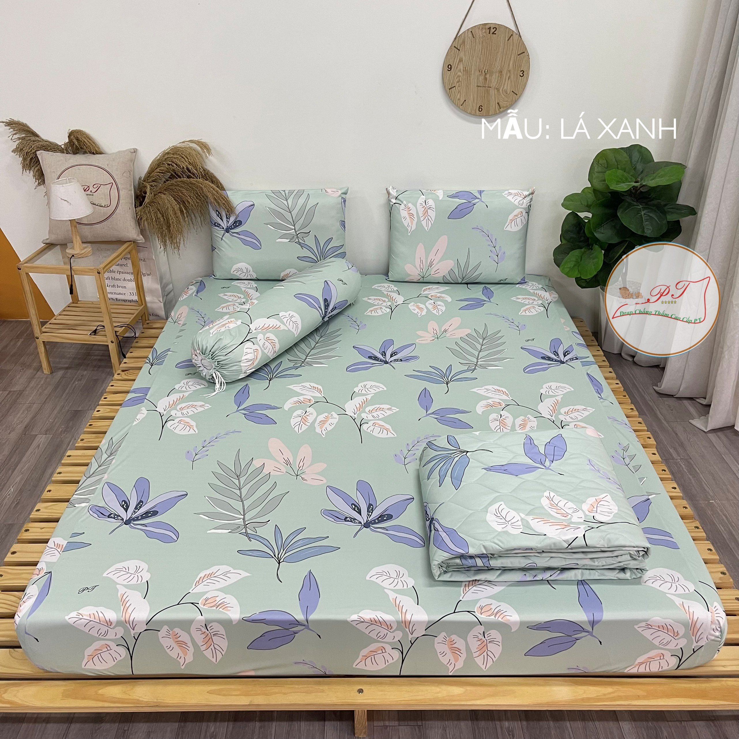 Ga Chống Thấm Cao Cấp PT Mẫu Họa Tiết Lá Xanh