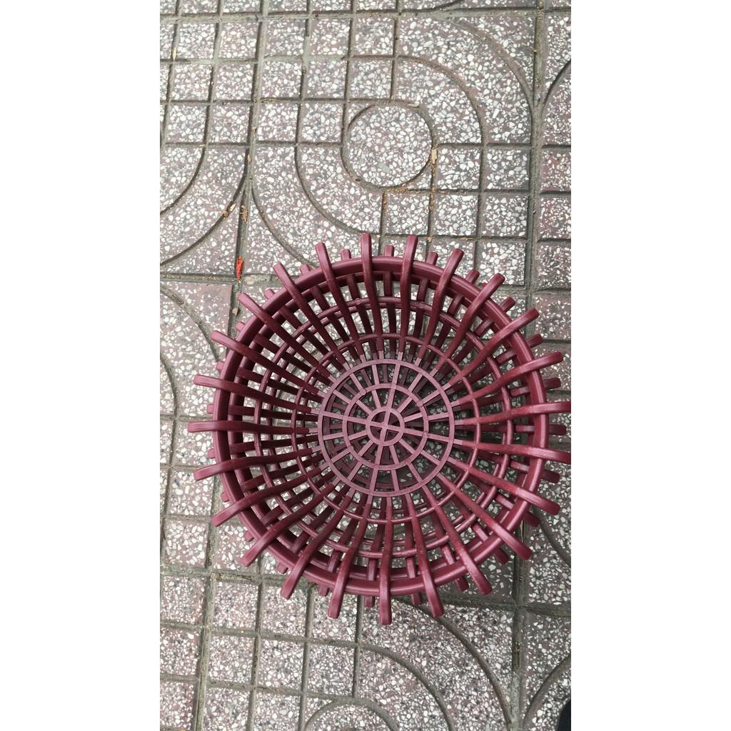 Bộ 02 chậu giả gỗ hỏi 40 cm và 02 Móc dài 1 mét lọt lòng 33 cm cao 15 cm Màu nâu