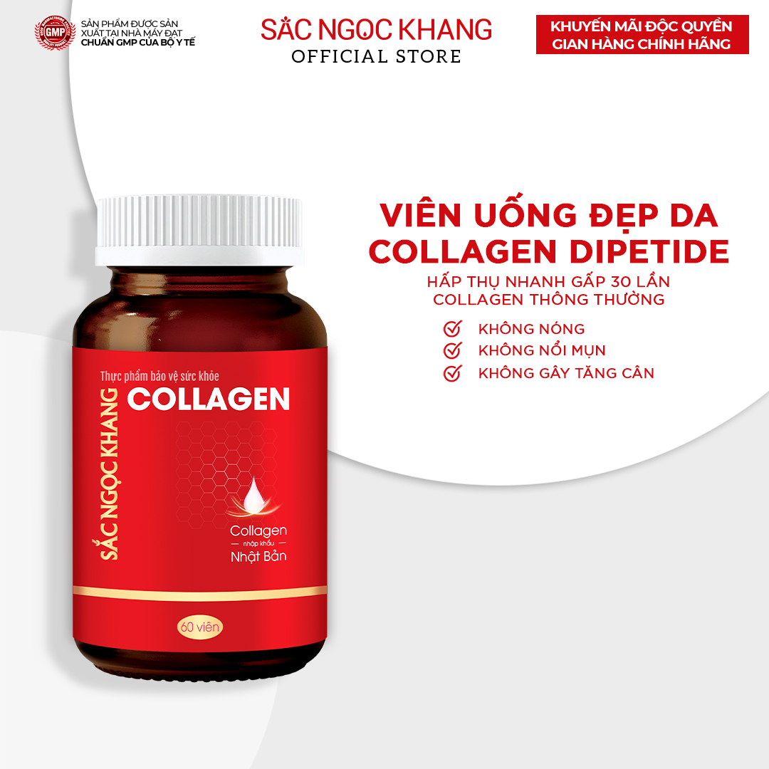 Collagen Sắc Ngọc Khang thế hệ mới 100% từ Nhật Bản [Hộp 60 viên]