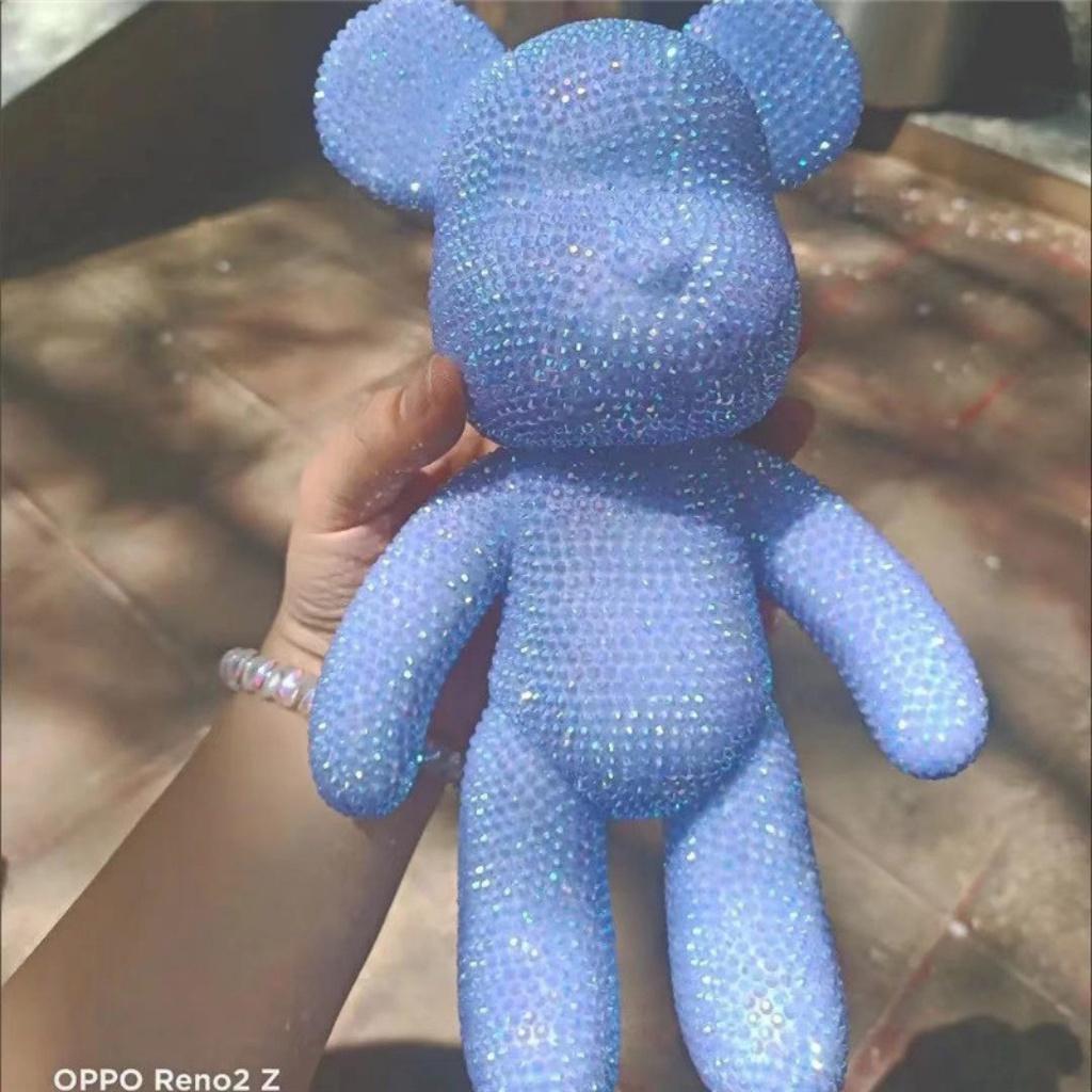 Gấu đính đá, Gấu đính đá handmade Bearbrick size 23cm cao cấp cho mọi lứa tuổi