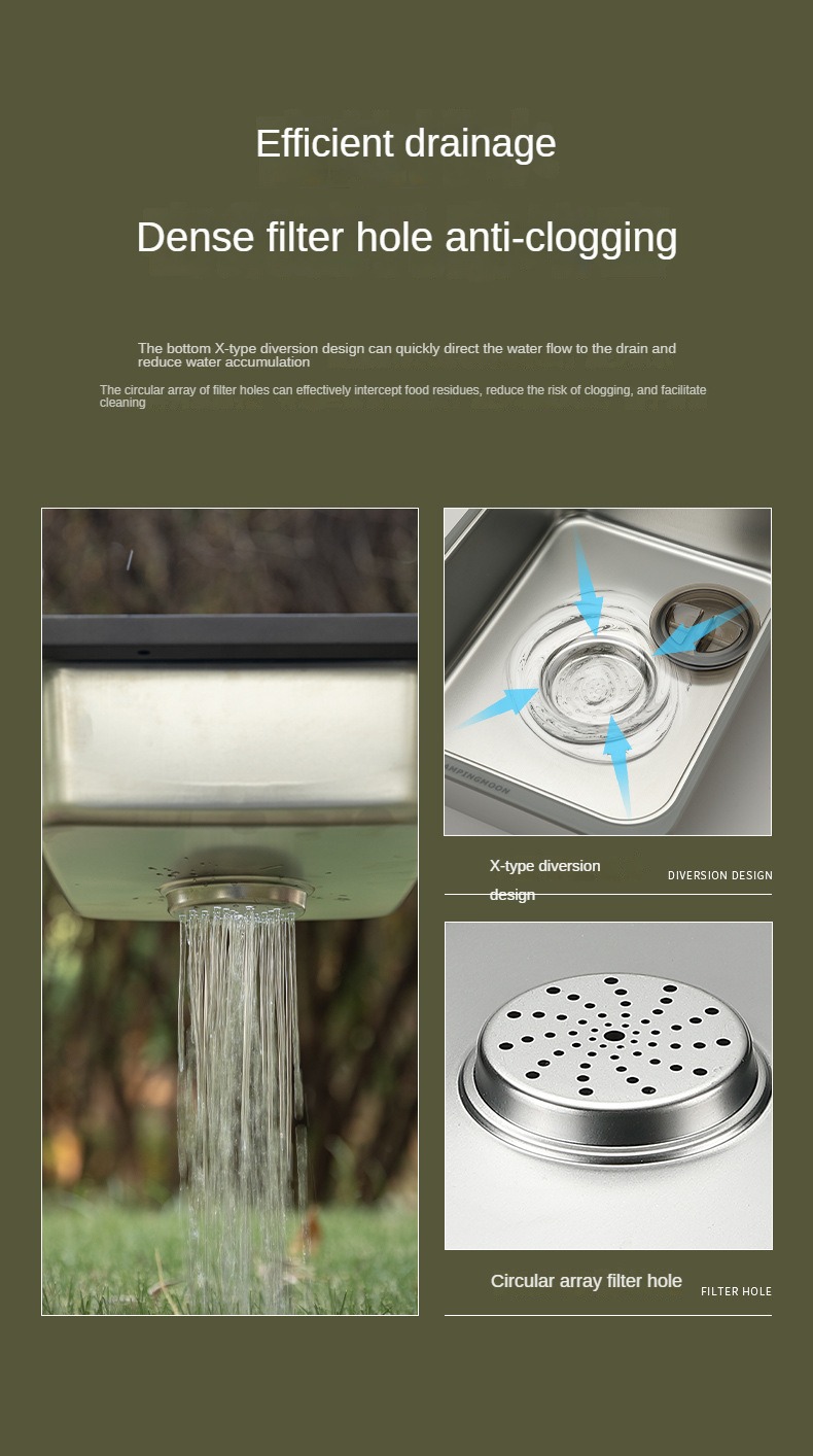Chậu rửa inox dùng cho bàn IGT Campingmoon CK-26