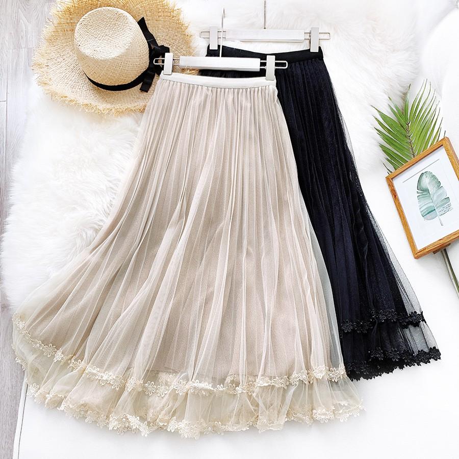 Chân váy tutu đính hoa lấp lánh VAY57