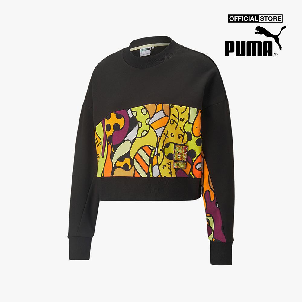 PUMA - Áo sweatshirt nữ cổ tròn dài tay PUMA x BRITTO Printed 532236