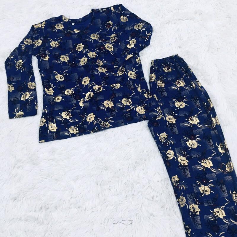 Bộ bà già túi thun Nhung ÉP HOA size 1.2.3.4.5