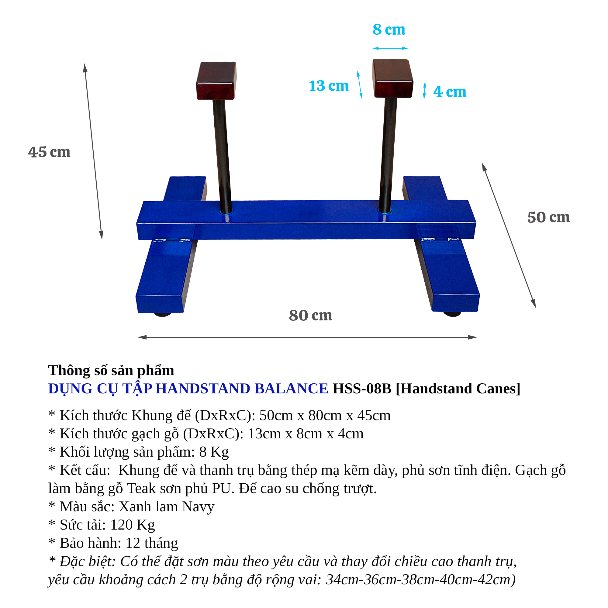 Handstand Canes - Dụng cụ tập Handstand Balance cao 45cm Pocorrys