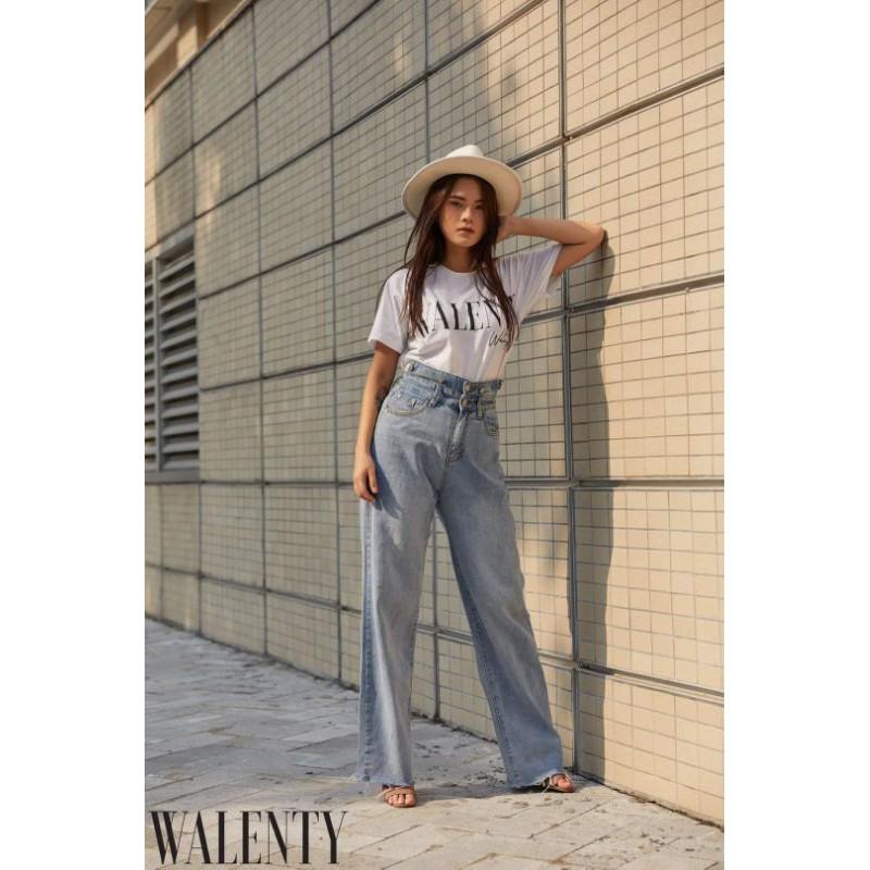 WALENTY - Quần Jeans thiết kế ống suông