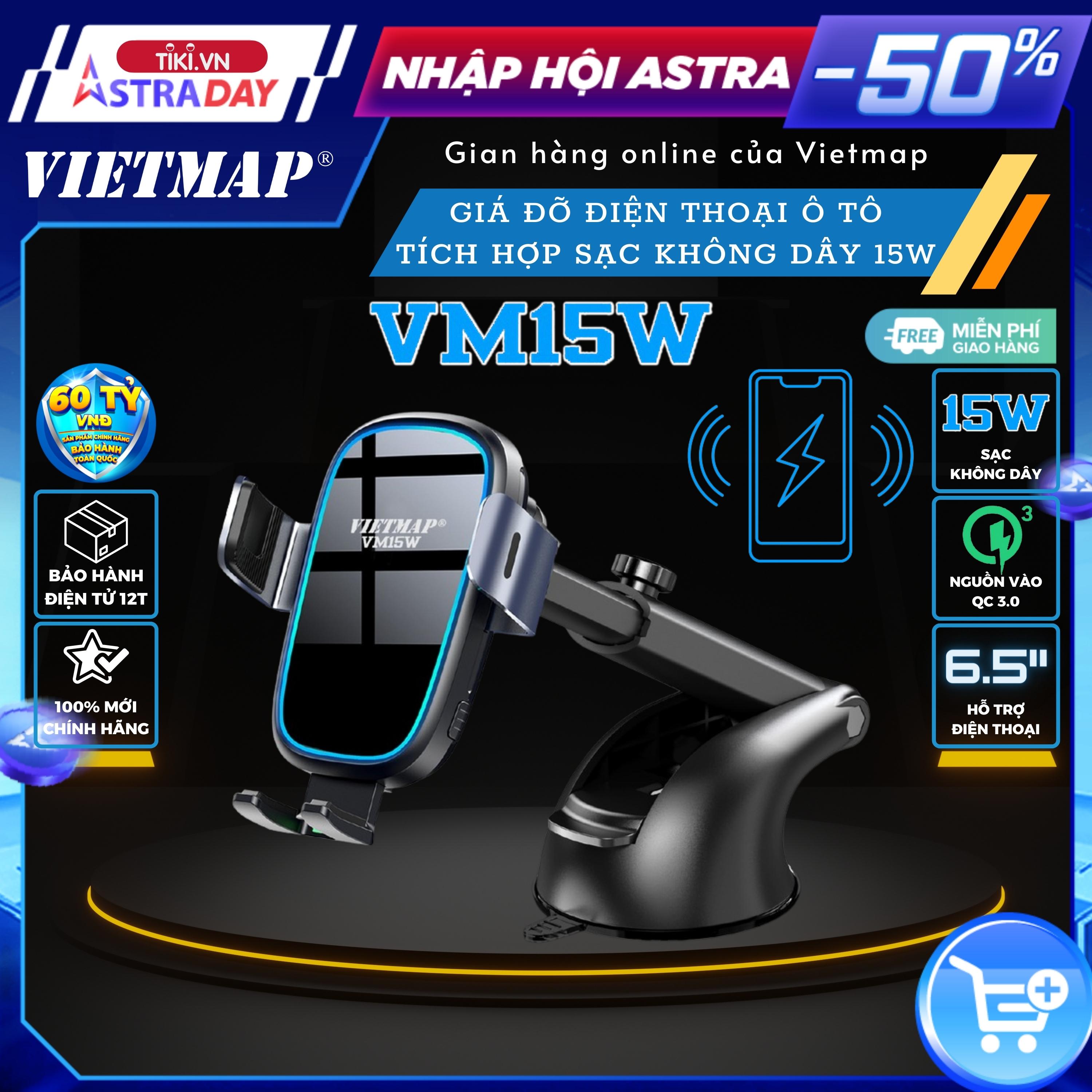 VIETMAP VM15W - Giá đỡ điện thoại di động kiêm sạc không dây 15W - Hàng chính hãng