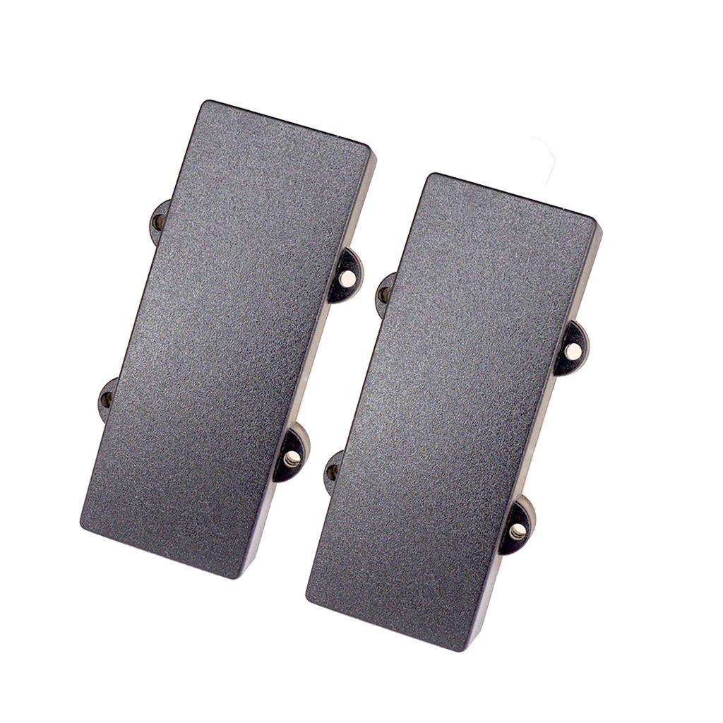 2X 2 Pieces Black Sealed Humbucker Pickup Cover for 4 String Bass Guitar