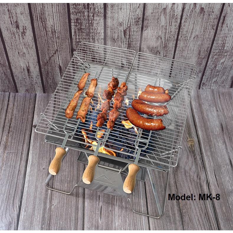 Bộ 8 Xiên Nướng BBQ Inox Cao Cấp Campingmoon MK-8 và K480