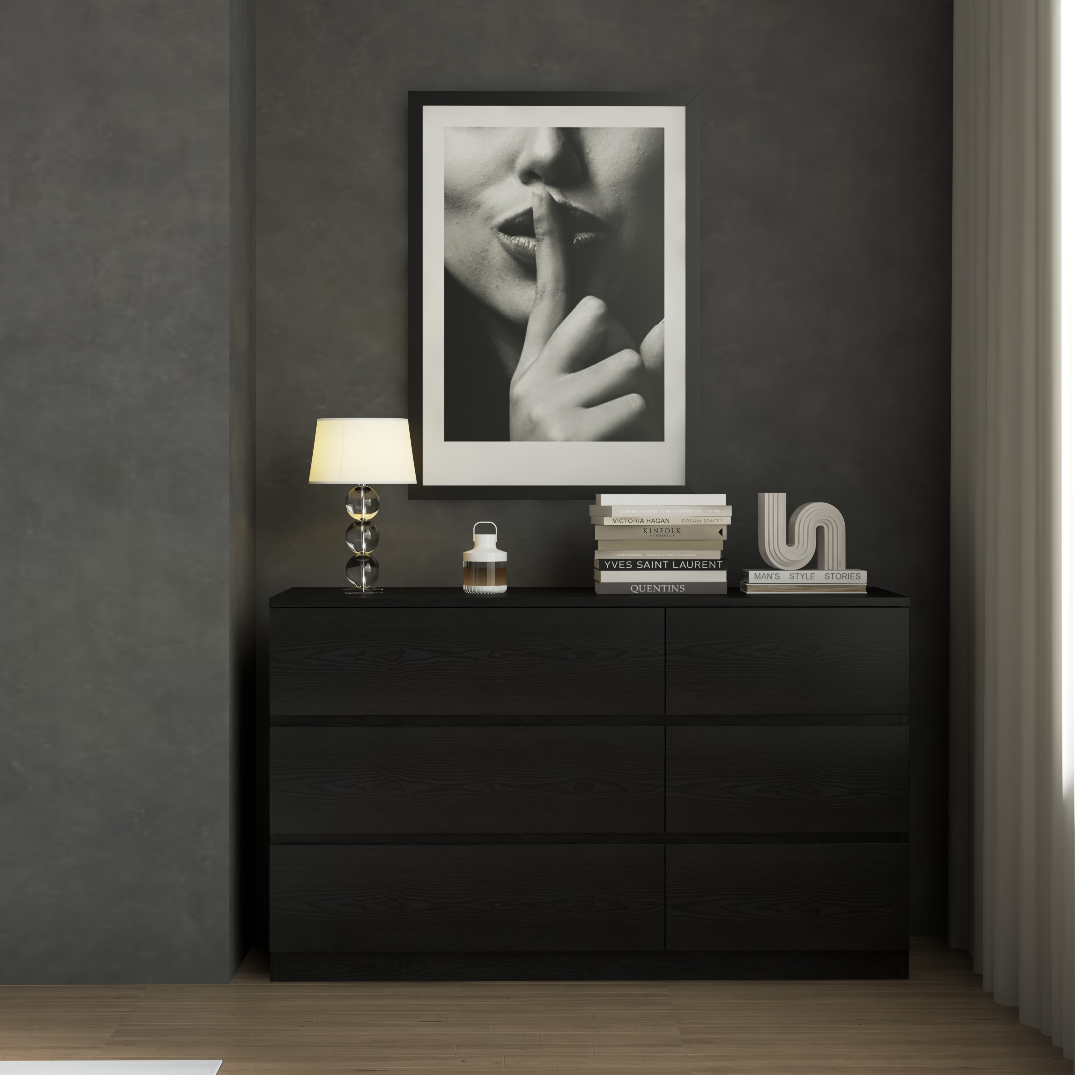 [Happy Home Furniture] OLA, Tủ đựng đồ 6 ngăn kéo, 120cm x 45cm x 72cm ( DxRxC), THK_090