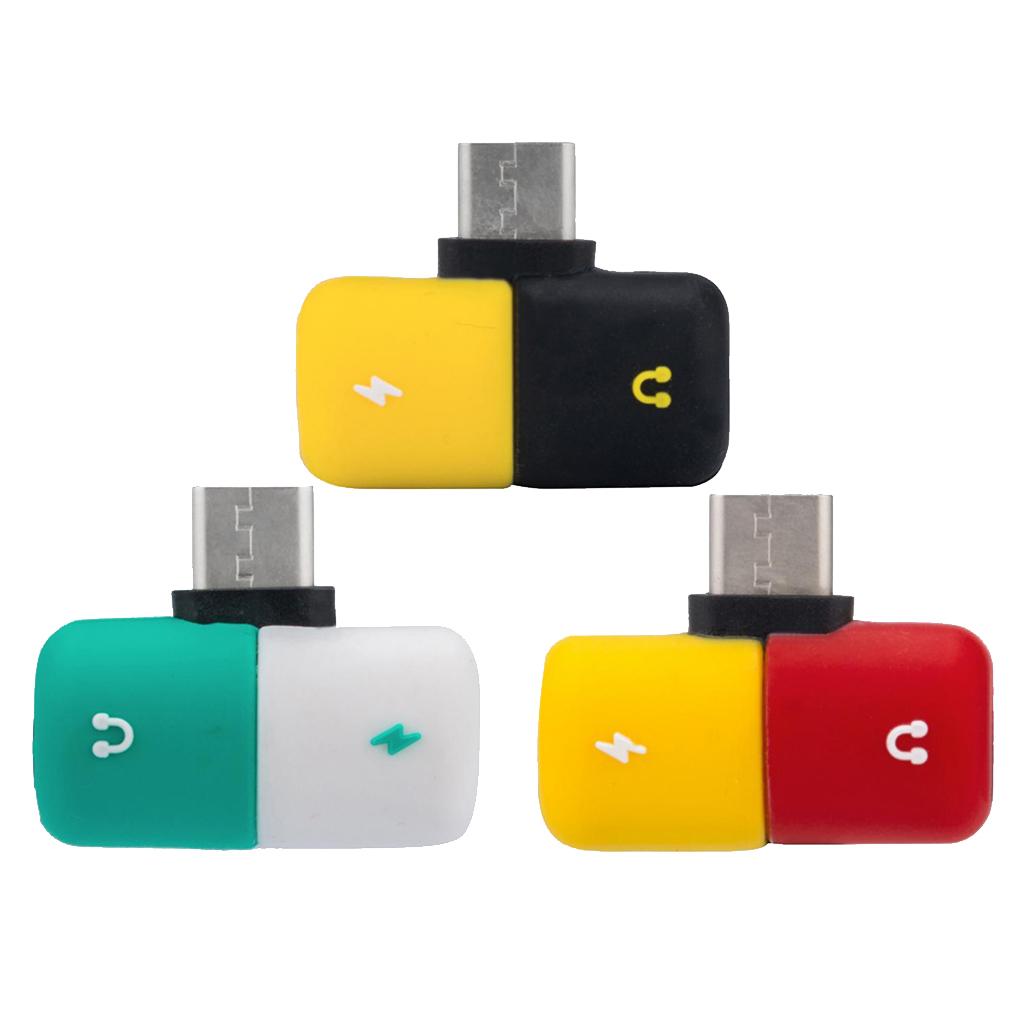 USB C type-c Headphone Audio & Charger Adapter Splitter