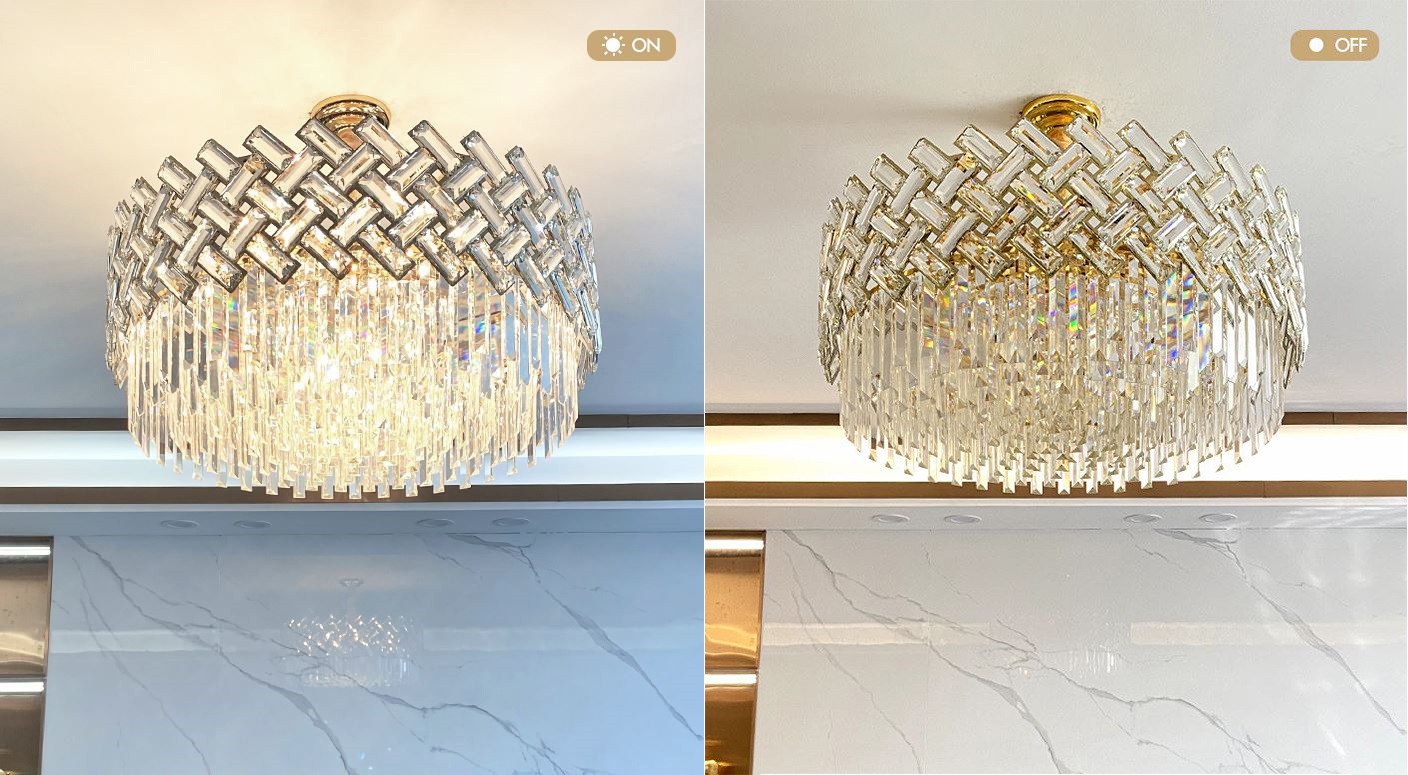 Đèn chùm ARIAVA pha lê kiểu dáng sang trọng, hiện đại trang trí nhà cửa, quán cafe