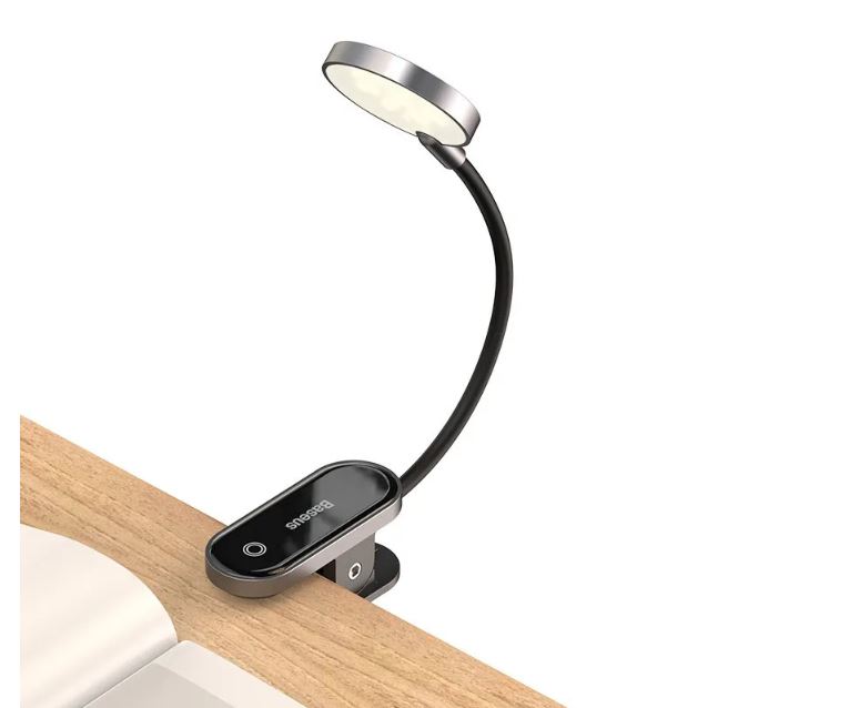 Đèn đọc sách mini, pin sạc tiện dụng Baseus Comfort Reading Mini Clip Lamp ( Dịu mắt, chân kẹp, 3 mức sáng, 350mAh, 24h sử dụng)hàng nhập khẩu