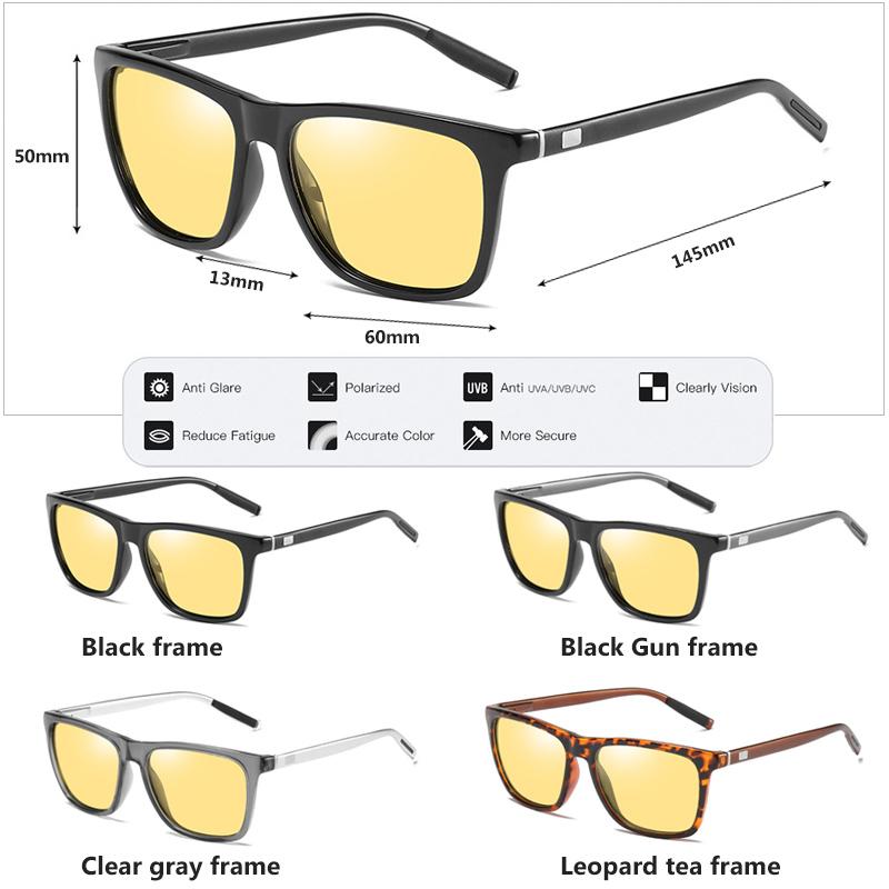 2021 Mới Vuông Photochromic Kính Mát Phân Cực Nam Ngày Và Đêm Tầm Nhìn Nữ An Toàn Lái Xe Kính Đổi Màu Oculos De Sol
