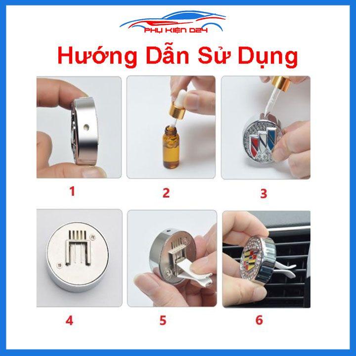 Nước hoa kẹp cửa gió điều hòa ô tô gắn đá logo theo hãng xe sang trọng