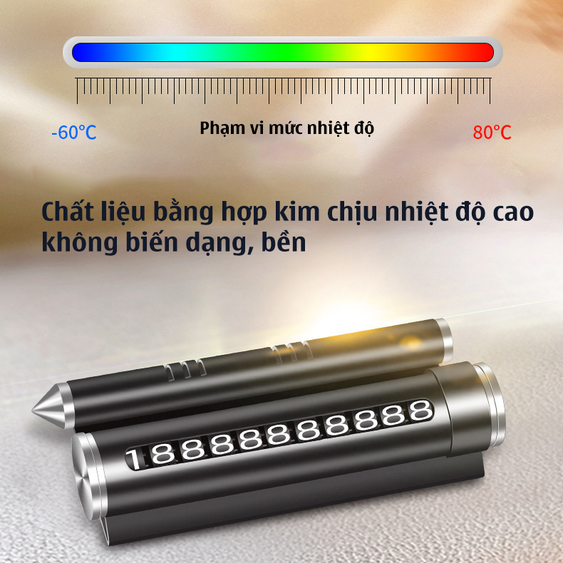 Bảng ghi số điện thoại cho ô tô có chức năng phá kính thoát hiểm kiêm giá đỡ điện thoại tiện dụng