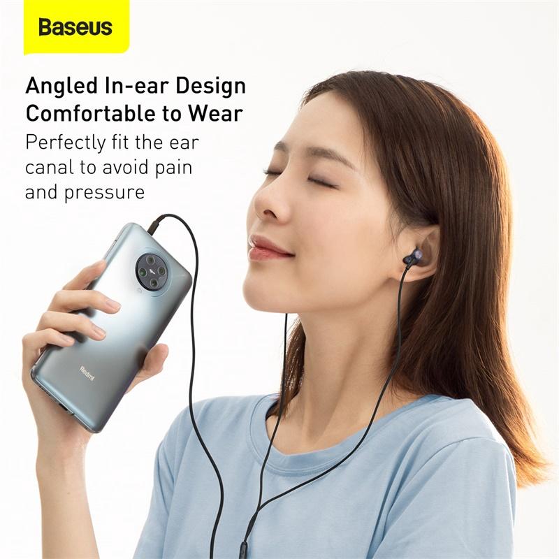 Baseus -BaseusMall VN Tai nghe AUX 3.5mm Baseus Encok H19 Wired Earphone (Hàng chính hãng)