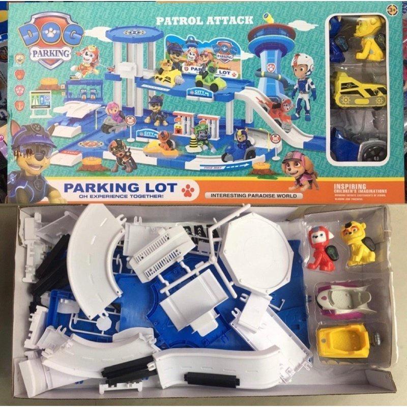 Đồ Chơi Chú Chó Cứu Hộ, Paw Patrol Lắp Ráp Mô Hình Bãi Để Xe Cầu Trượt Chú Chó Thông Minh Ngộ Ngĩnh, rèn luyên tư duy