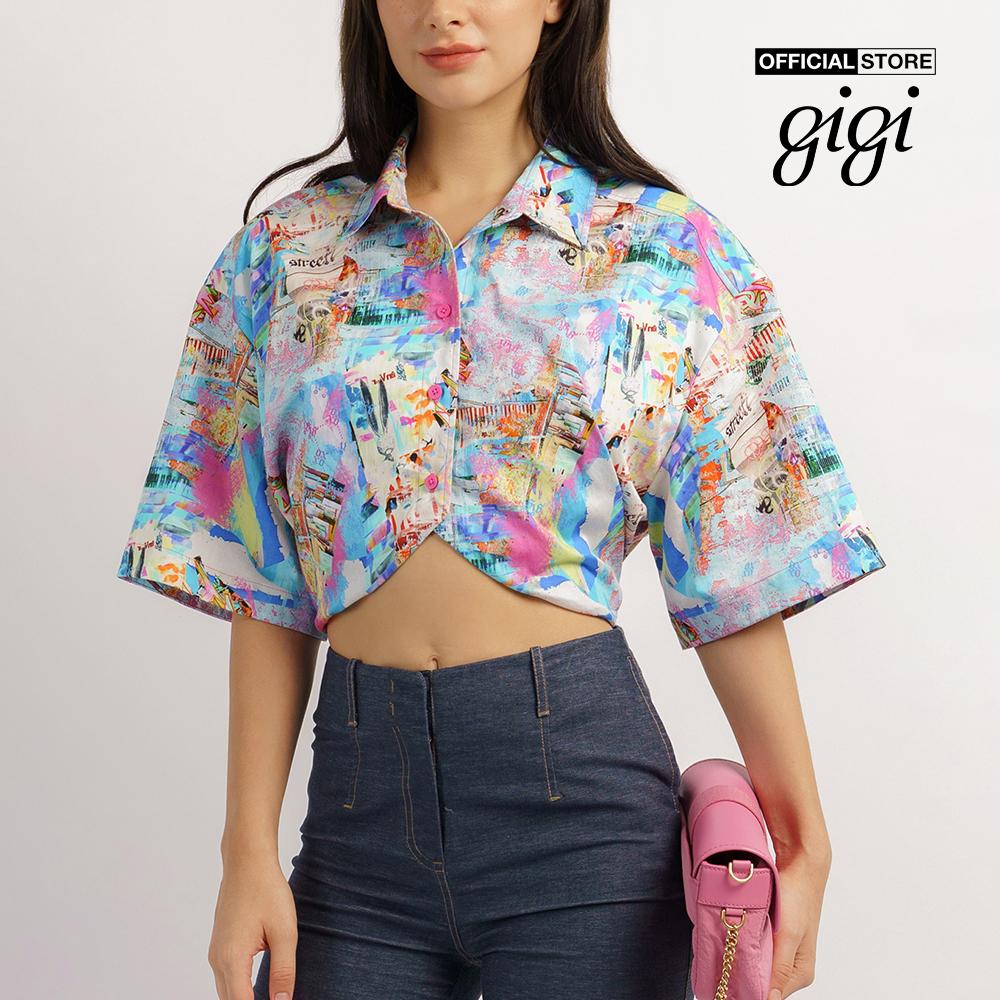 GIGI - Áo sơ mi nữ ngắn tay phom croptop thời trang G1106T221260