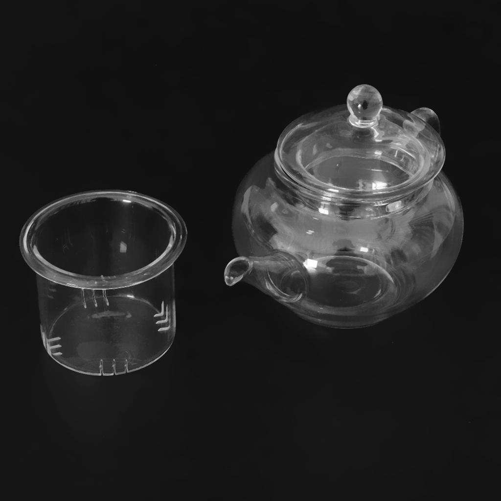 2pcs Heat Resistant Glass Teapot with Infuser Coffee Tea Leaf Herbal 250ml