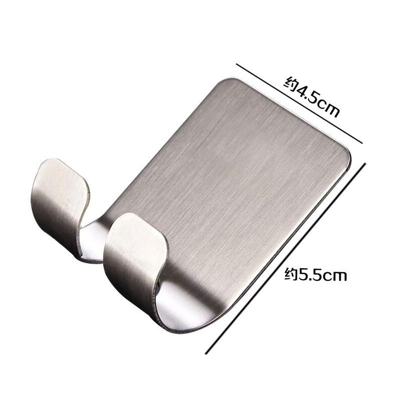Combo 10 Móc Inox 304 Dán Tường Treo Đồ Tiện Dụng , Móc Hook Đôi Treo Ổ Cắm Điện Treo Dao Cạo Râu