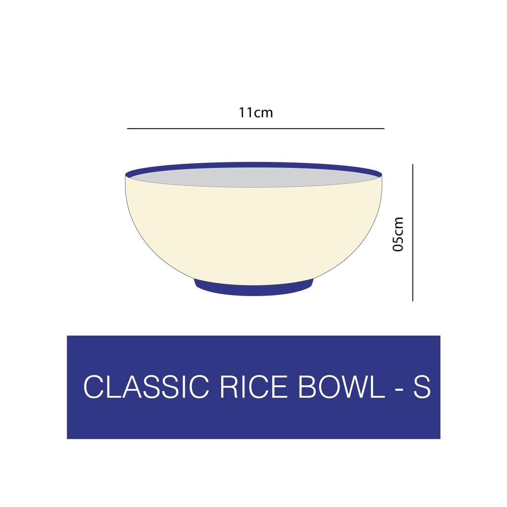 Bộ 4 bát ăn cơm size S - D11H05cm | TuHu Ceramics - Hoạ tiết Matrix