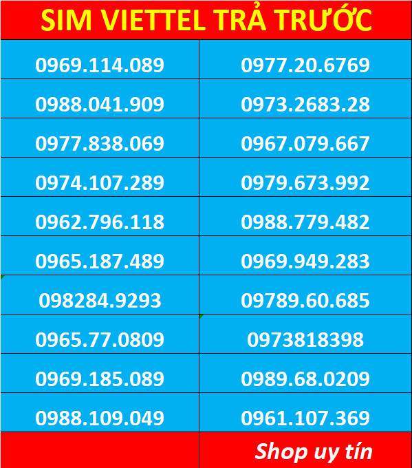 Sim Viettel số đẹp - hàng chính hãng - Đăng kí chính chủ