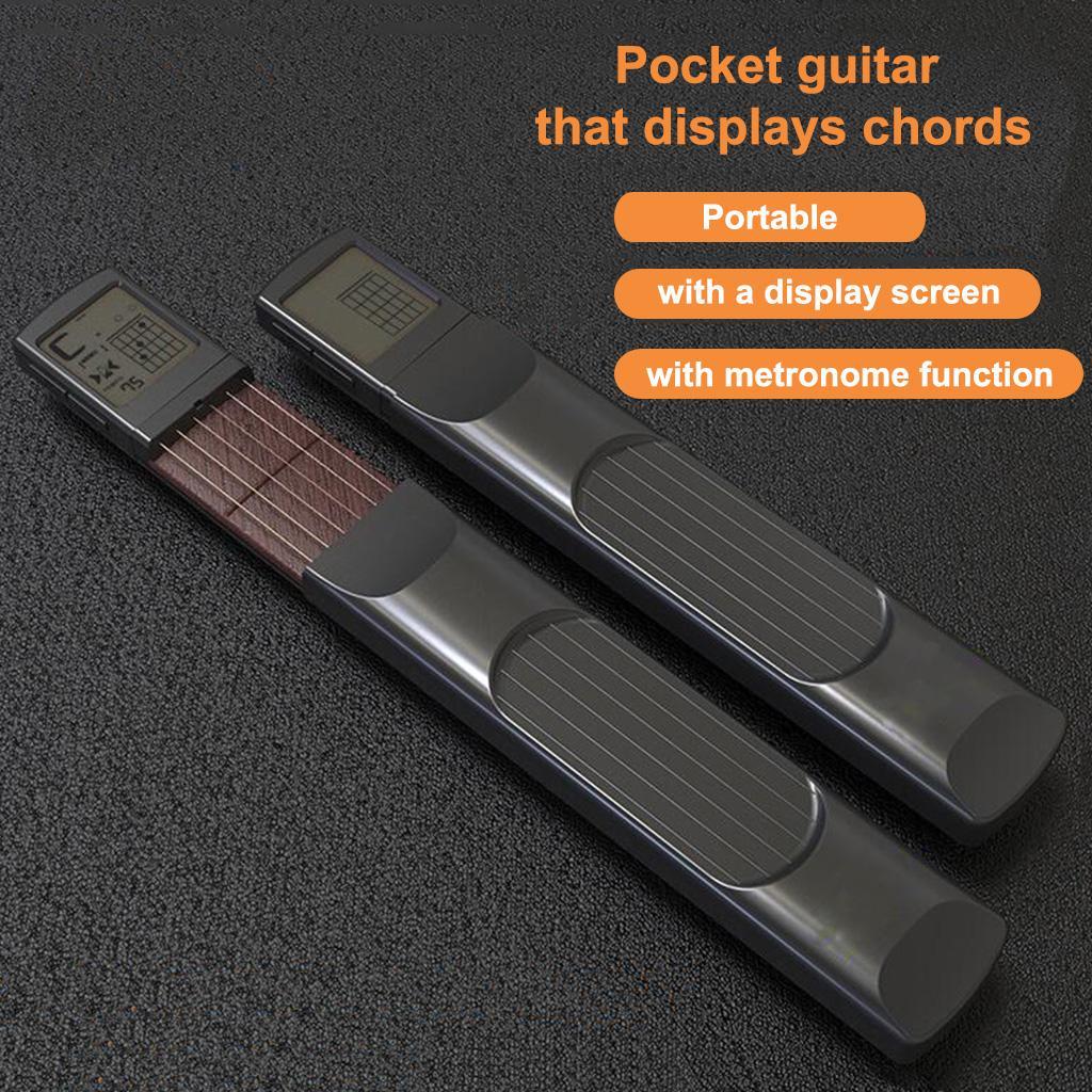 Black Pocket Guitar Trainer Gadget Practice Tool Musical Instrument