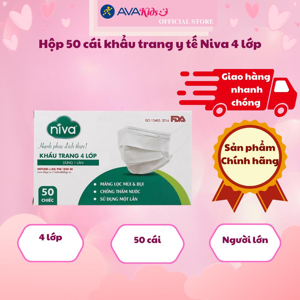 Khẩu trang Niva 4 lớp SMS hộp 50 cái