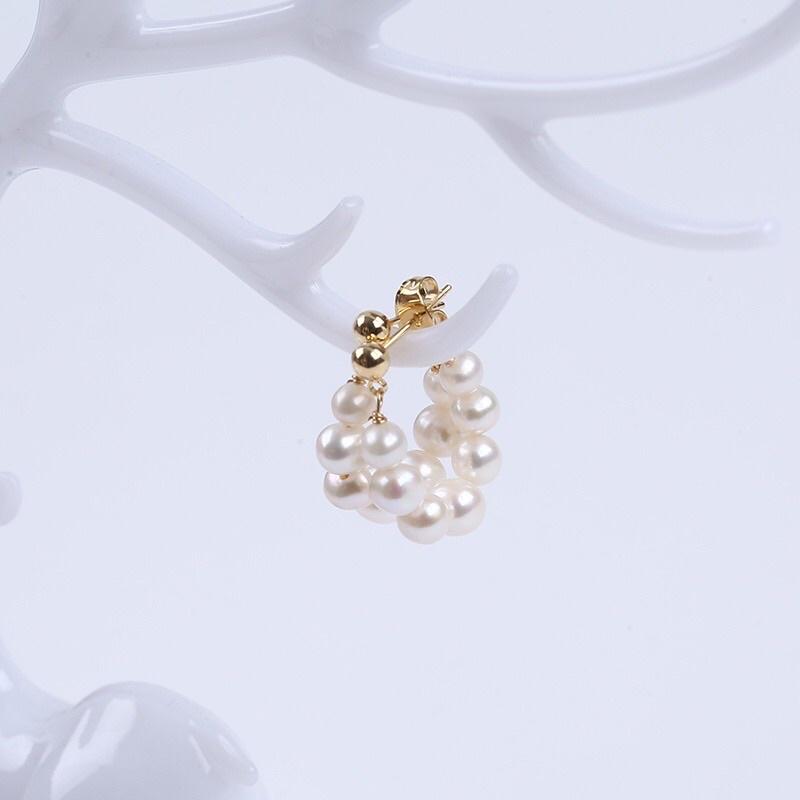 Bông Tai Titan Mạ Vàng Đính Hạt Size 3ly, Bông Tai Ngọc Trai Nước Ngọt Tự Nhiên Dễ Thương - Ngọc Trai Trường Thịnh