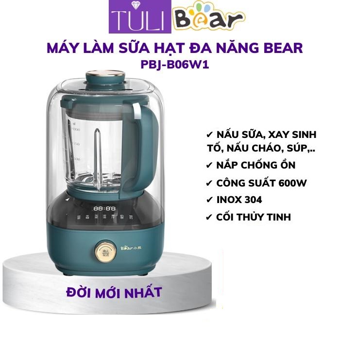 Máy xay nấu đa năng cách âm chính hãng Bear PBJ-B06W1, bảo hành 18 tháng - Hàng chính hãng
