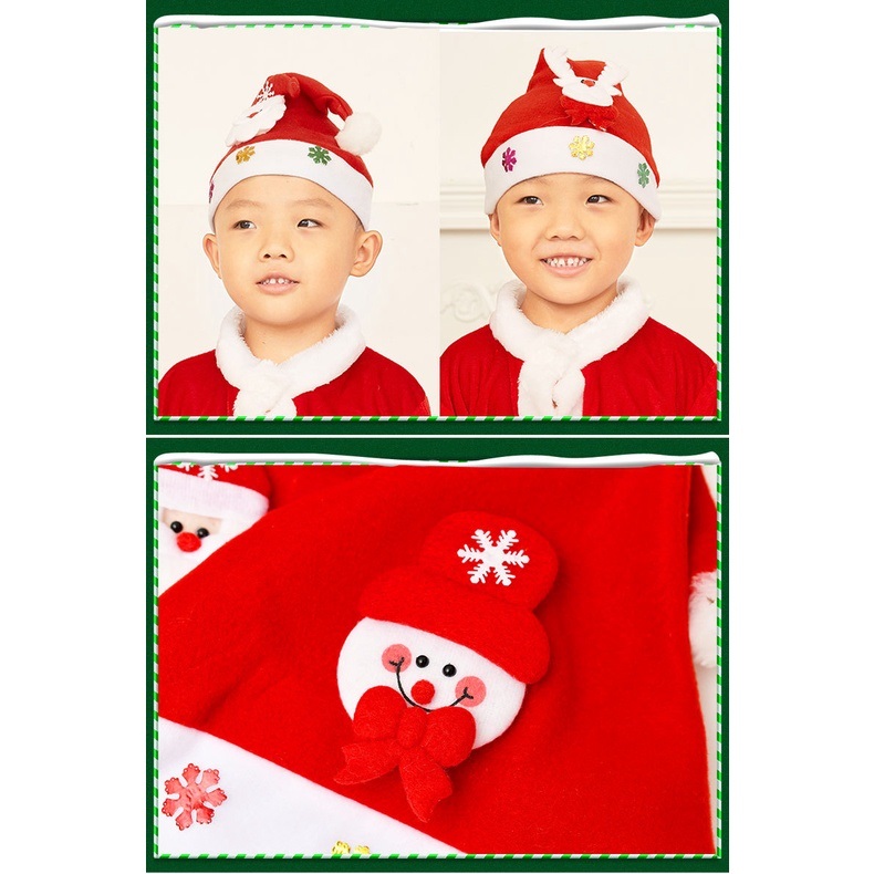 Nón Noel Vải Nhung Hoa Tuyết Kim Tuyến - Ảnh Shop Chụp