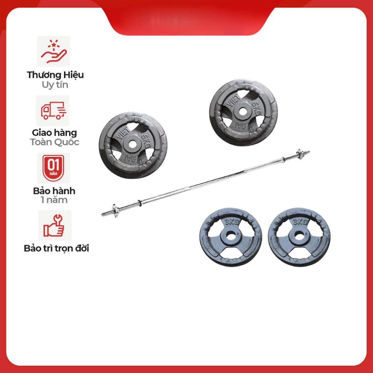 Bộ Đòn Tạ 1m5 - 16kg Tạ Gang