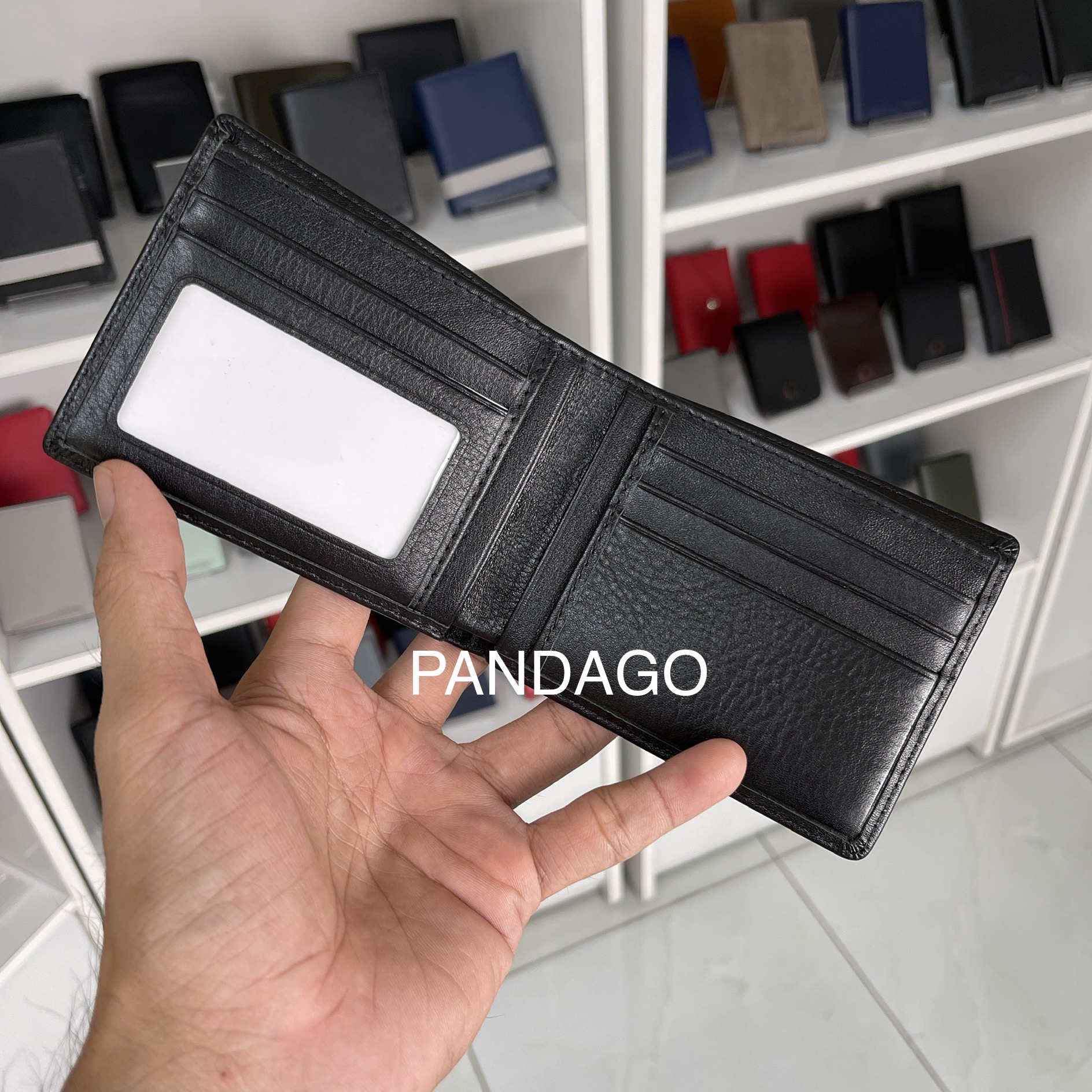 Ví Da Nam PANDAGO Serena 03 Dáng Ngang Gập Đôi Da Thật Thời Trang