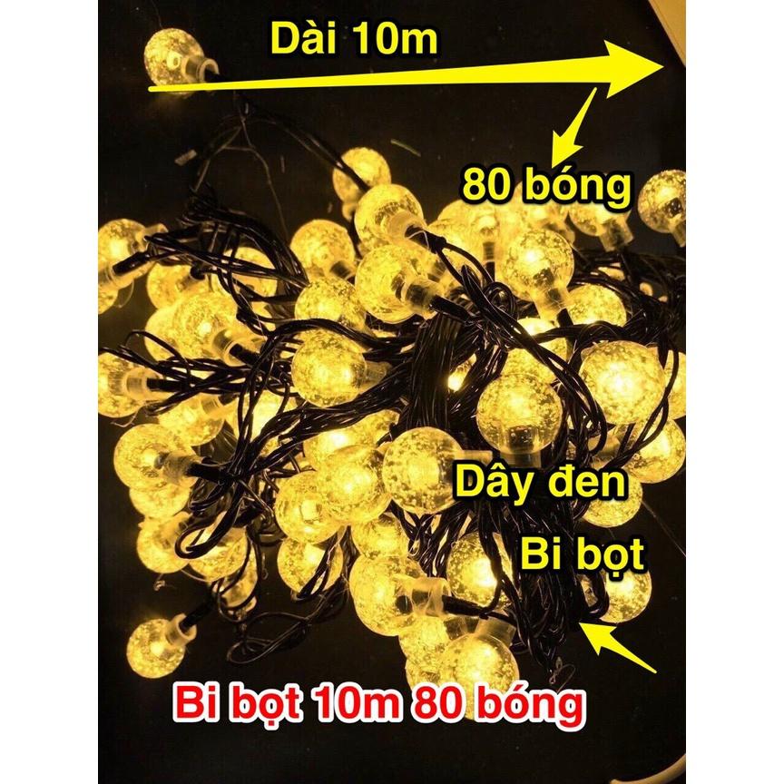 Dây đèn led bi bọt 80 bóng 10m điện 220V nhiều màu trang trí noel, trang trí ngoài trời, trang trí quán cà phê