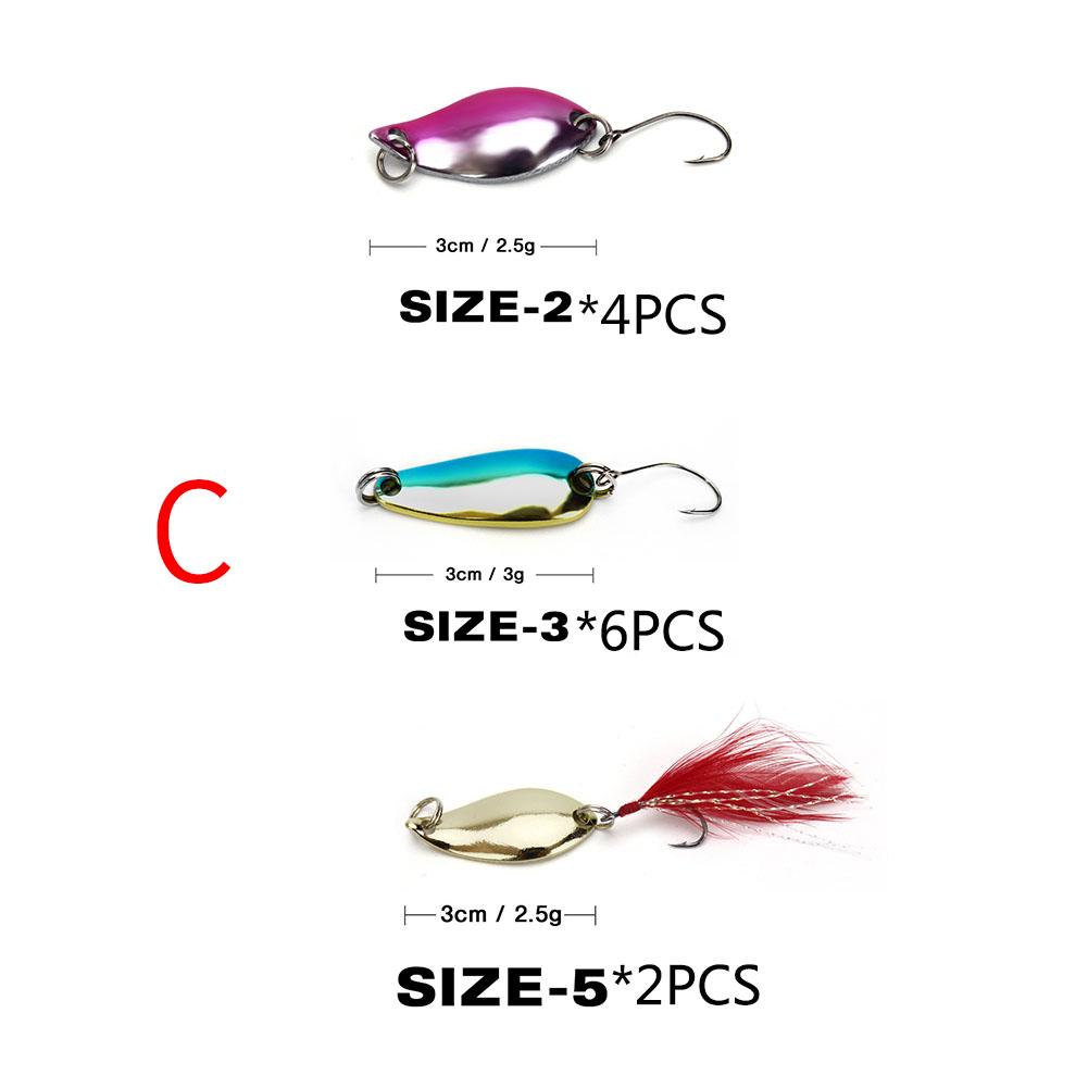 Colorful Fishing Lure Hard Metal Fishing Spoon Lure Set Walleye Trout Spoon Baits Spoon Jig Baits