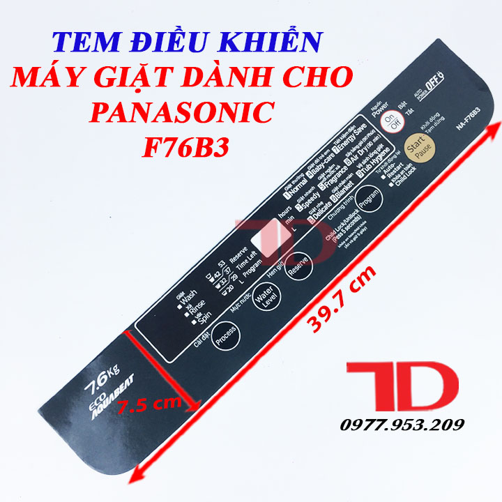 Tem Bảng Điều Khiền Dành Cho Máy Giặt Panasonic Các Loại