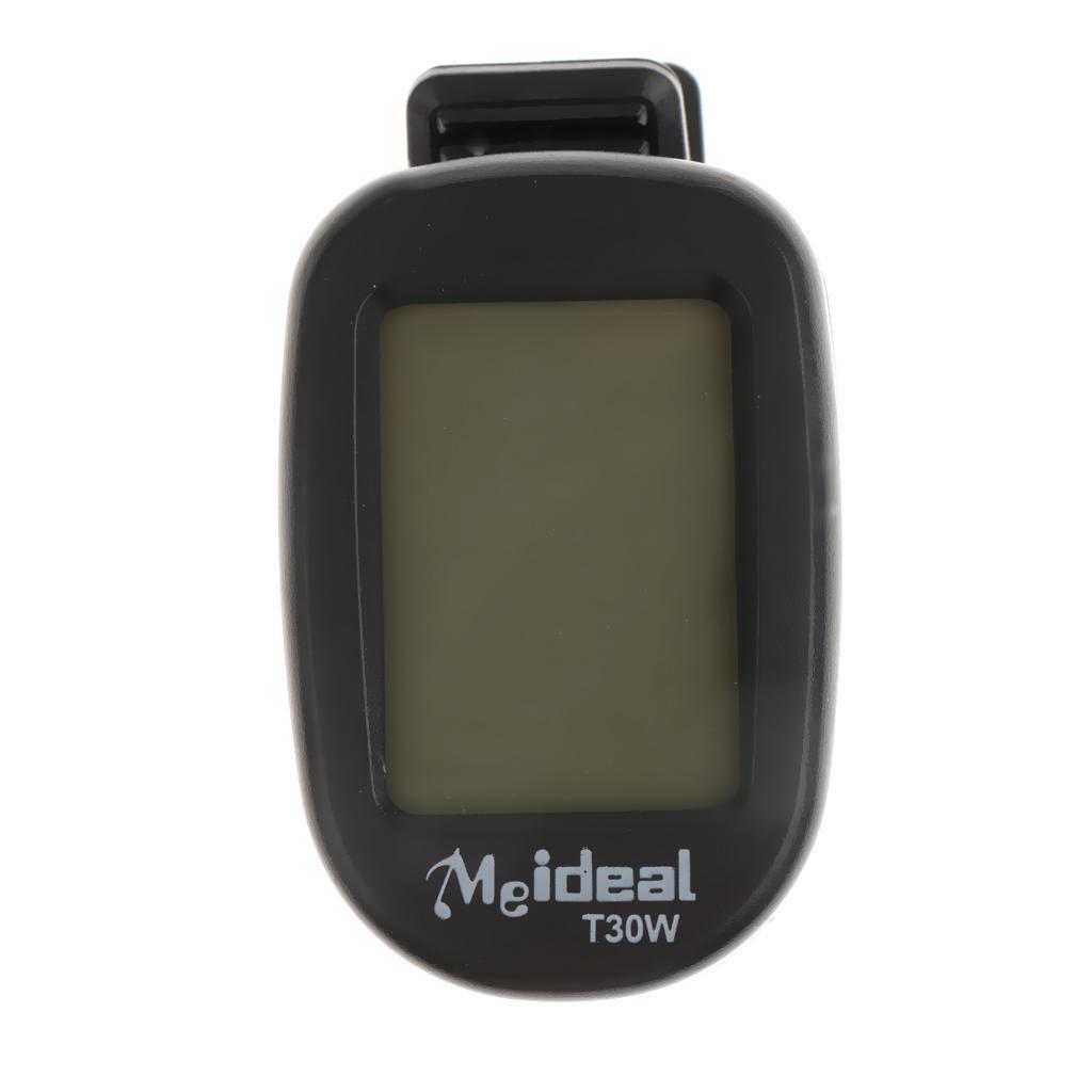 Clip on LCD Digital Chromatic Electric Guitar Tuner Bass Ukulele Banjo Black