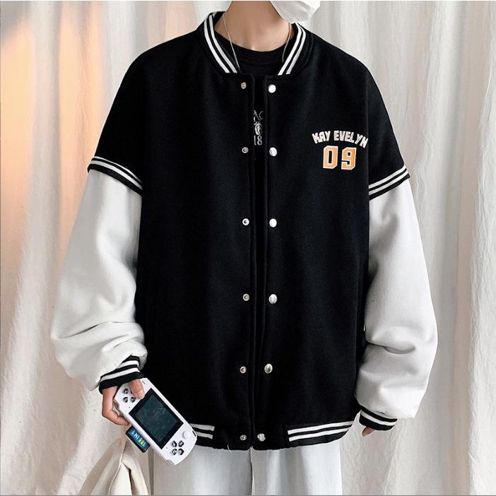 Áo khoác bomber Kay09 Varsity Jacket vải nỉ mịn, áo bomber bóng chày nam nữ unisex form rộng