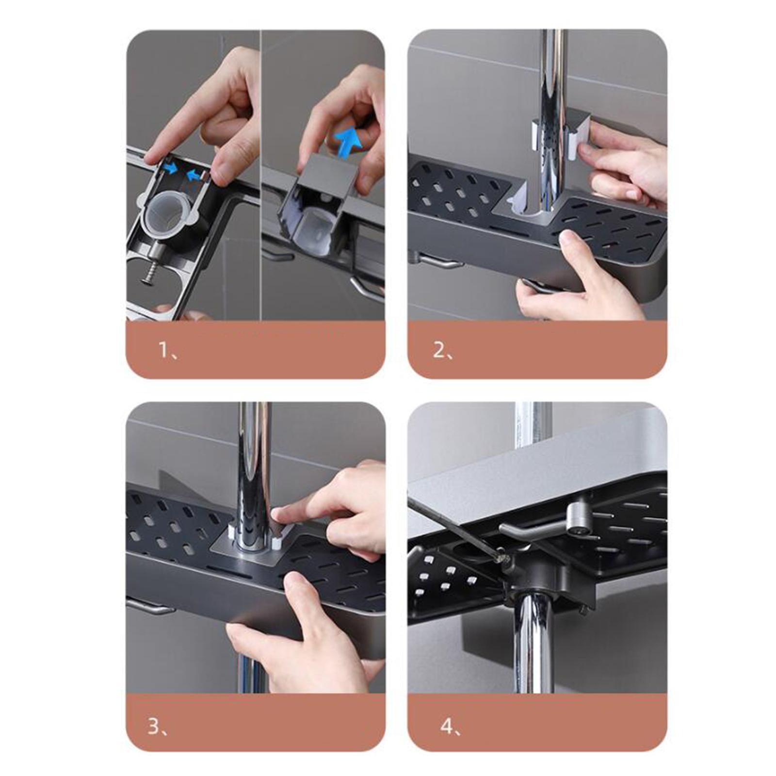 Shower Shelf Adjustable Shower Rack Organizer for Home Bathroom Shelves Bath